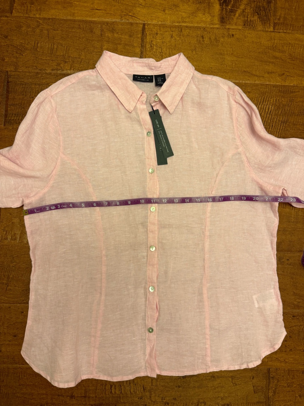Pink Linen Button-Down Shirt - Picture 9 of 9